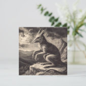 Chupacabra Antiek illustratie horror Kaart (Staand voorkant)