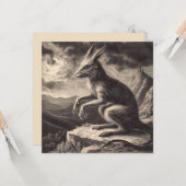 Chupacabra Antiek illustratie horror Kaart (Voorkant / Achterkant in situ)