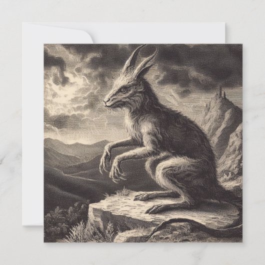 Chupacabra Antiek illustratie horror Kaart (Voorkant)