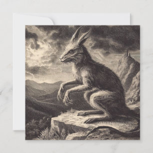 Chupacabra Antiek illustratie horror Kaart