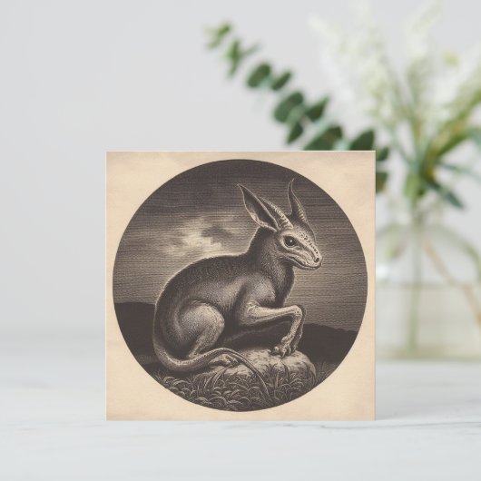 Chupacabra Antiek illustratie horror Kaart (Staand voorkant)