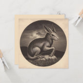 Chupacabra Antiek illustratie horror Kaart (Voorkant / Achterkant in situ)