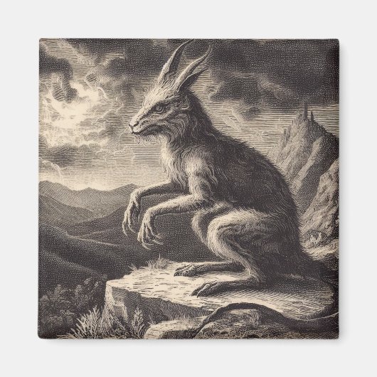 Chupacabra Antiek illustratie horror Magneet (Voorkant)