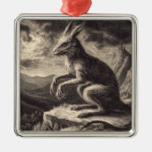 Chupacabra Antiek illustratie horror Metalen Ornament (Voorkant)