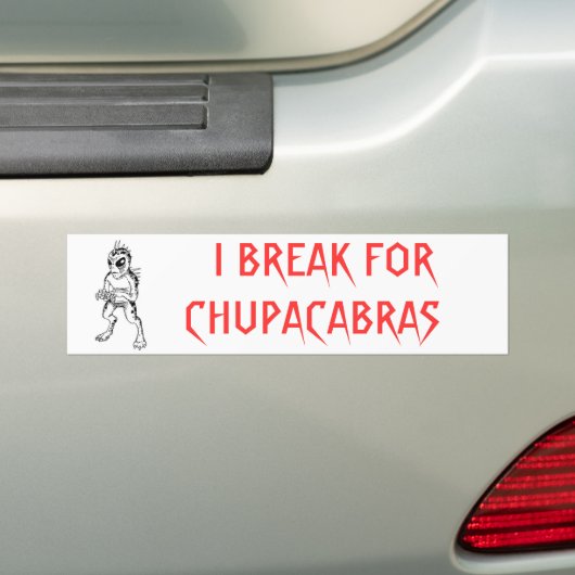Chupacabra Bumpersticker (Op auto)