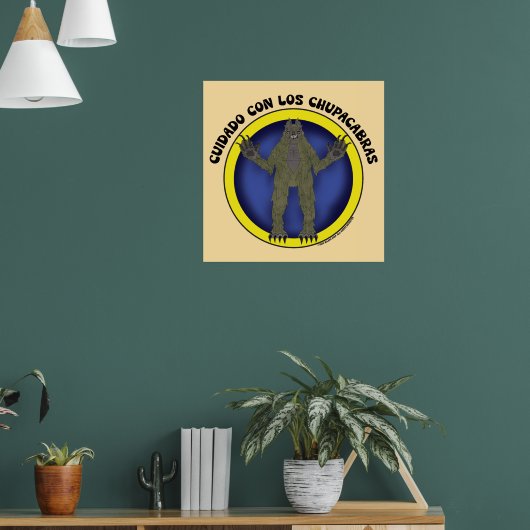 Chupacabra Cryptid 90s Retro Pas Op Voor De Chupa Poster (Woonkamer 1)