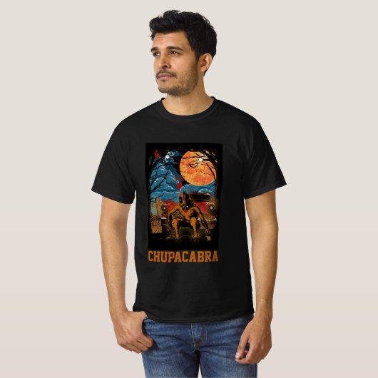 Chupacabra Cryptid Cryptid Tekst T-Sh T-shirt (Voorkant volledig)
