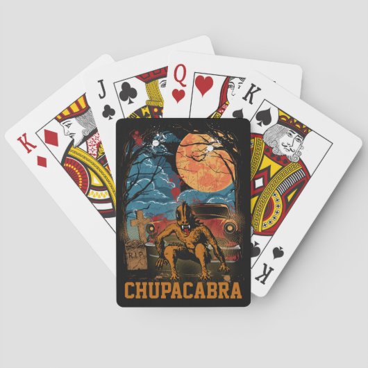 Chupacabra Cryptid Cryptid  tekst voor de creatie Pokerkaarten (Achterkant)