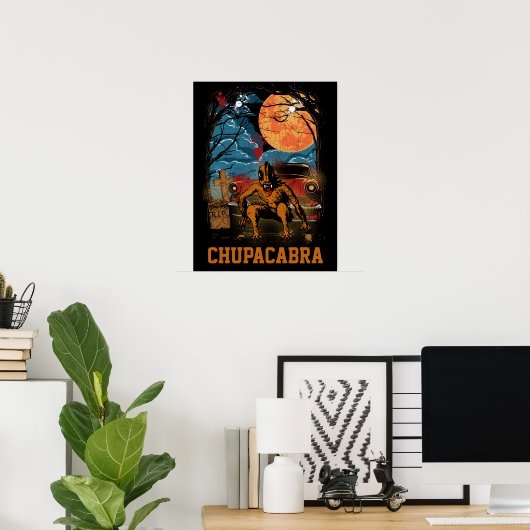 Chupacabra Cryptid Cryptid tekst voor de creatie Poster (Thuiskantoor)