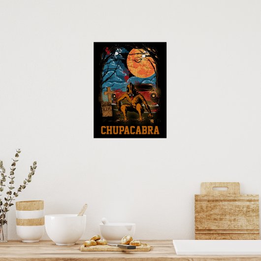 Chupacabra Cryptid Cryptid tekst voor de creatie Poster (Keuken)