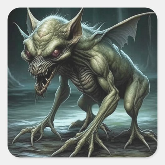 Chupacabra - cryptische monsters of dieren vierkante sticker (Voorkant)