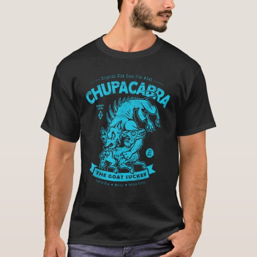 Chupacabra De Geit Zuiger Cryptids Dossier Retro T-shirt (Voorkant)