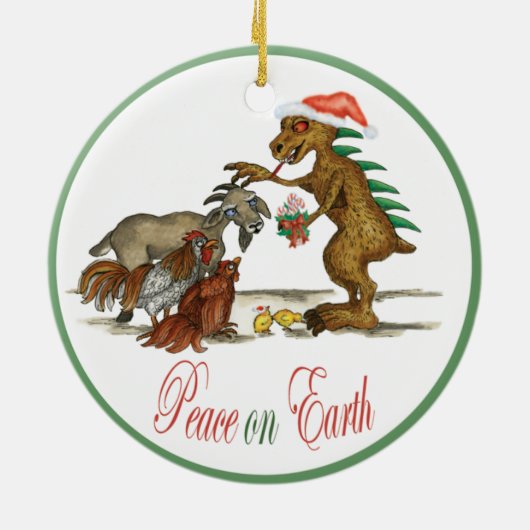 Chupacabra en Goat Ornament (Achterkant)