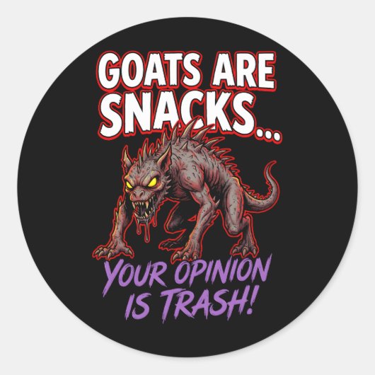 Chupacabra Geiten Zijn Snacks Grappige Cryptid Hum Ronde Sticker (Voorkant)