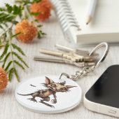 Chupacabra Gremlin Hybride Illustratie Sleutelhanger (Voorkant Rechts)