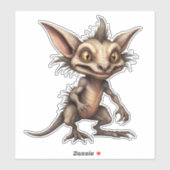 Chupacabra Gremlin Hybride Illustratie Sticker (Vel)