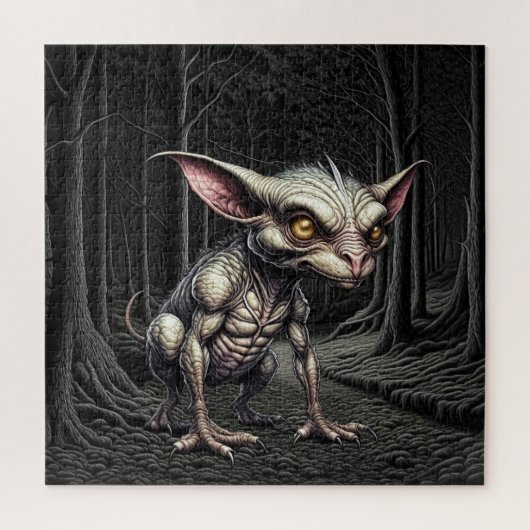 Chupacabra in de Bossen Cryptid Legpuzzel (Verticaal)