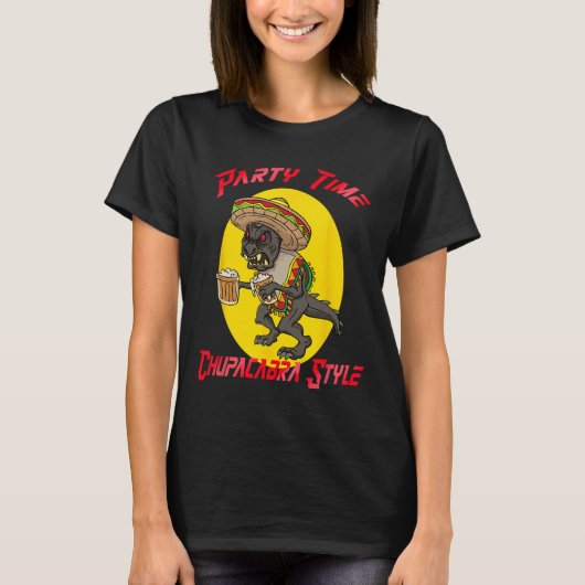 Chupacabra Party Time Cinco de Mayo T-shirt (Voorkant)