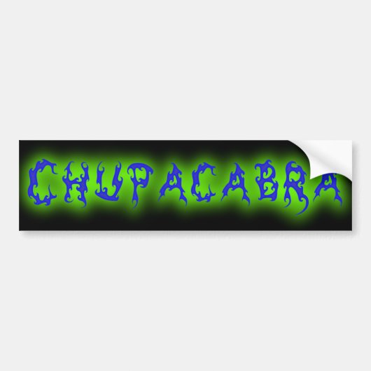 Chupacabra-tekst Bumpersticker (Voorkant)