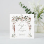 Chuppah bloemenluifel Blush wit bruiloft Kaart (Staand voorkant)
