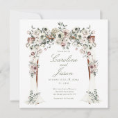 Chuppah bloemenluifel Blush wit bruiloft Kaart (Voorkant)