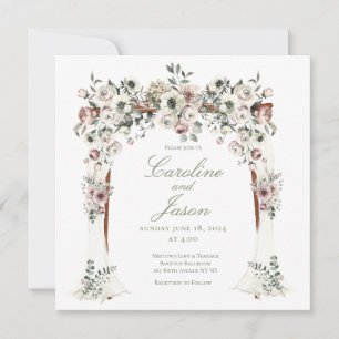 Chuppah bloemenluifel Blush wit bruiloft Kaart