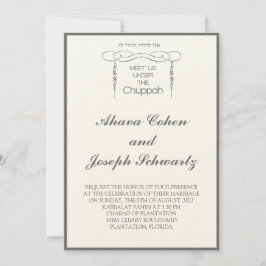 Chuppah bloemleaf Joods bruiloft Invite Kaart