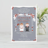 CHUPPAH Joodse huwelijksuitnodiging Kaart (Staand voorkant)