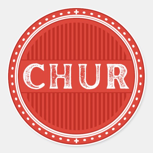Chur City Pride Emblem – Swiss Identity Ronde Sticker (Voorkant)