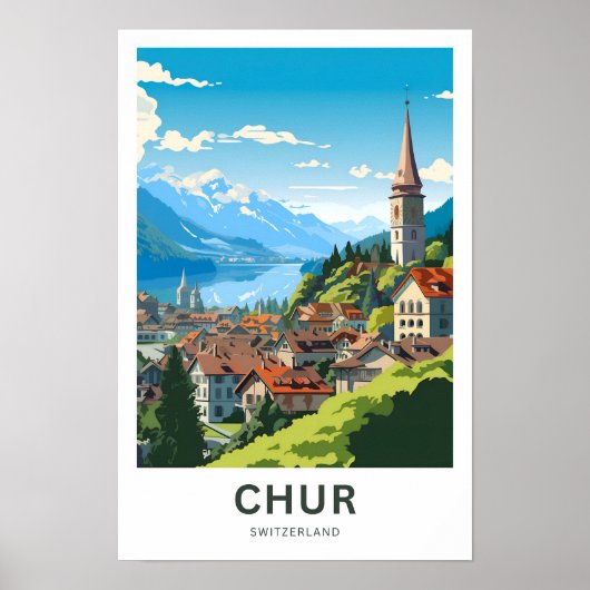 Chur Zwitserland Reisprint Poster (Voorkant)