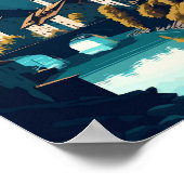 Chur Zwitserland vintage reisillustratie Poster (Hoek)