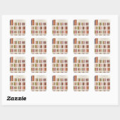 Church Accommodation, Statistical US Lithograaf Vierkante Sticker (Vel)
