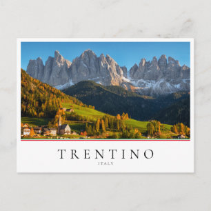 Church and village with mountains landscape briefkaart