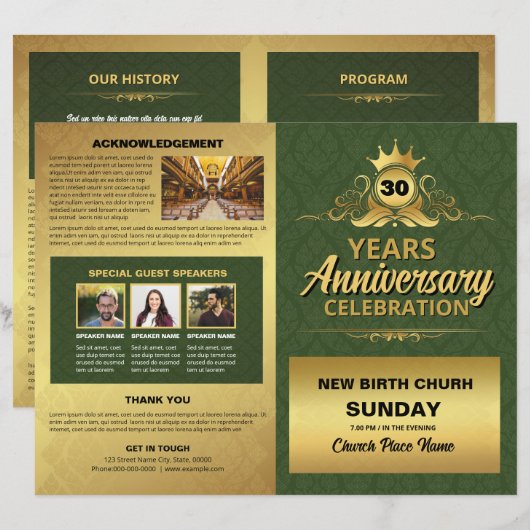 Church Anniversary Program Template (Voorkant / Achterkant)