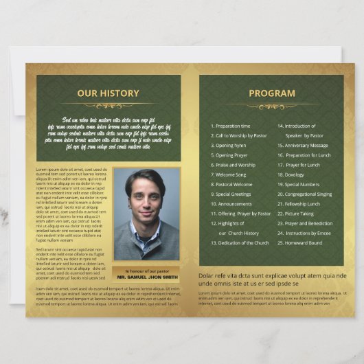 Church Anniversary Program Template (Achterkant)