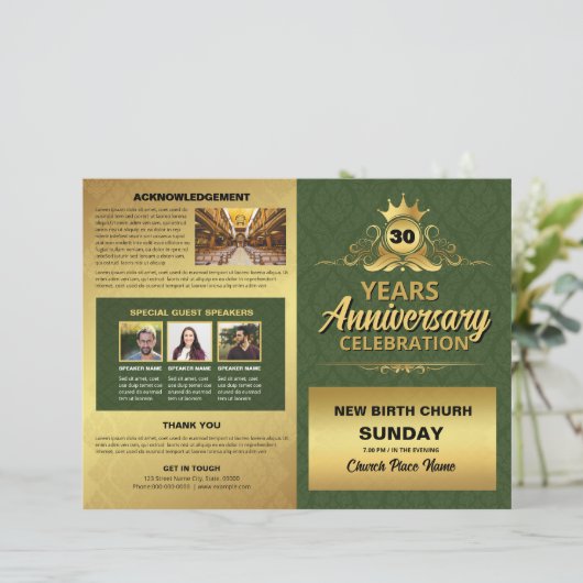 Church Anniversary Program Template (Staand voorkant)