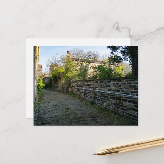 Church Bank, Sowerby Bridge Briefkaart (Voorkant / Achterkant in situ)