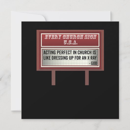 Church Billboard Signs Christelijke Joke Acting Bedankkaart (Voorkant)