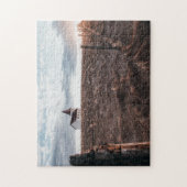 Church Building & Hay Field tijdens Sunset Legpuzzel (Verticaal)