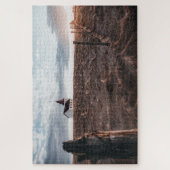 Church Building & Hay Field tijdens Sunset Legpuzzel (Verticaal)