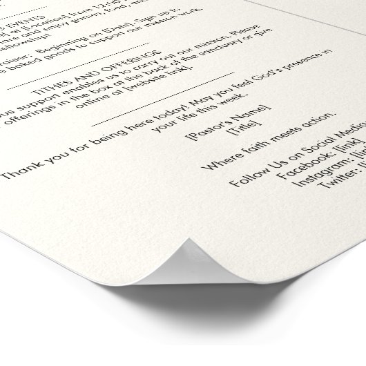 Church Bulletin Poster (Hoek)