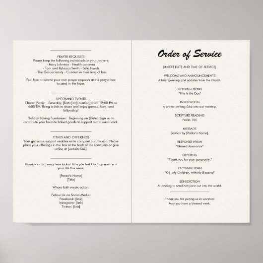 Church Bulletin Poster (Voorkant)