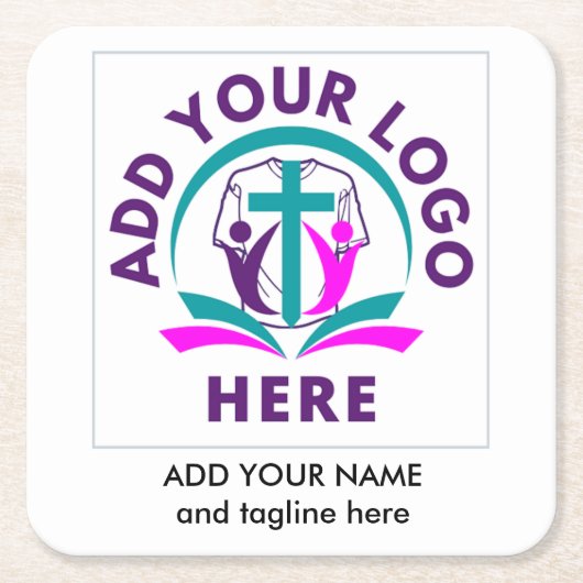 Church Business VOEG UW LOGO TOE Kartonnen Onderzetters (Voorkant)