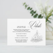 Church Calligraphy Enclosure Card Details Informatiekaartje (Staand voorkant)