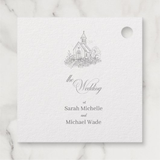 Church Calligraphy Wedding Bedankjes Labels (Achterkant)