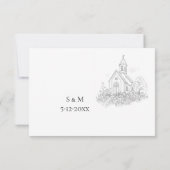 Church Calligraphy Wedding RSVP card (Achterkant)