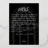 Church Ceremony Celebration, Rustic Script Wedding Folie Uitnodiging (Achterkant)