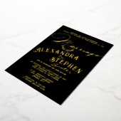 Church Ceremony Celebration, Rustic Script Wedding Folie Uitnodiging (Gedraaid)