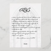 Church Ceremony Celebration, Rustic Script Wedding Folie Uitnodiging (Achterkant)