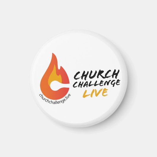 CHURCH CHALLENGE LEVENDE Oranje Flaming C Magneet (Voorkant)